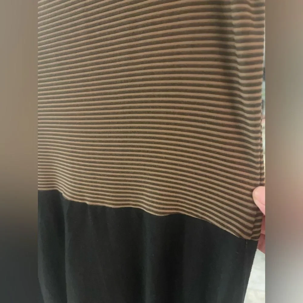 Fendi Roma Striped Sleeveless Dress | Italy | Brown & Black | Designer Midi - Picture 7 of 7